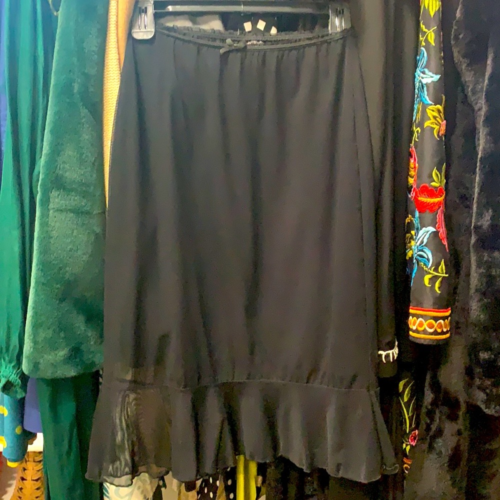 Black Slip Skirt w Ruffle